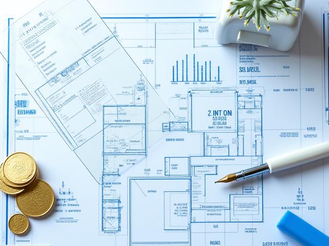 A blueprint or architectural drawing of a new medical office layout overlaid with financial charts, symbolizing meticulous startup planning.