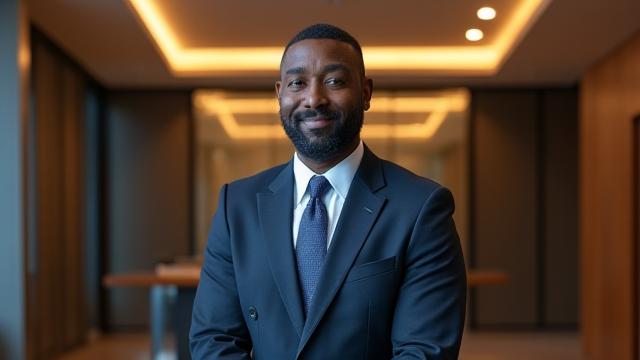 Successful minority business owner standing proudly in front of their established professional office, symbolizing financial equity and growth aided by specialized programs.