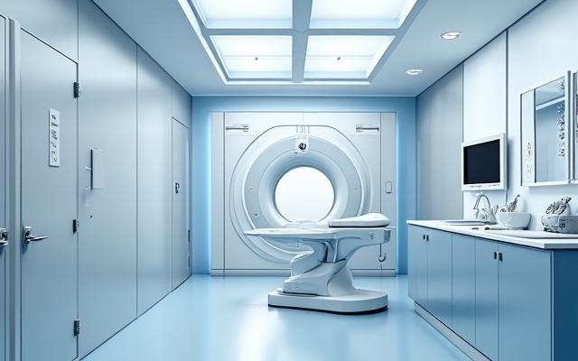 Modern medical imaging equipment in a clean, professional clinical setting.