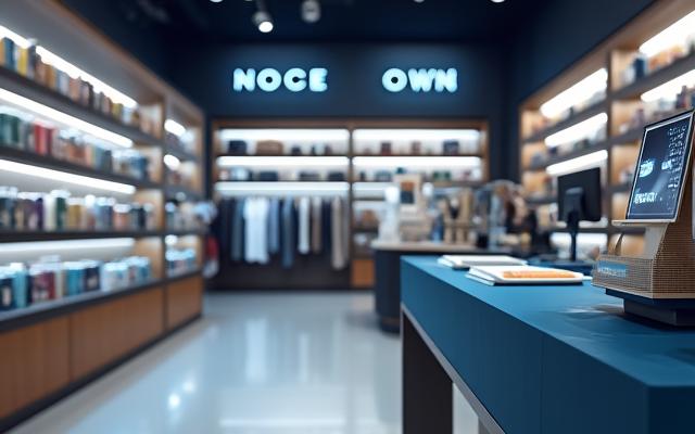 Clean retail store display with fully stocked shelves and a digital point-of-sale system, symbolizing preparedness and maximized sales.