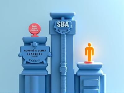 Stylized graphic showing a small business owner receiving a loan from a government agency symbolic building, representing the SBA Microloan program's structure.